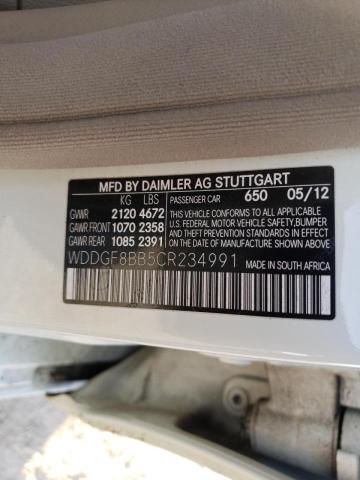 WDDGF8BB5CR234991 - 2012 MERCEDES-BENZ C 300 4MATIC WHITE photo 12