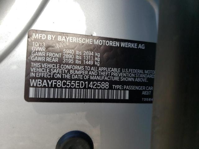 WBAYF8C55ED142588 - 2014 BMW 750 LXI SILVER photo 12