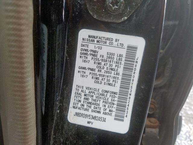 JN8DR09Y53W824534 - 2003 NISSAN PATHFINDER LE  foto 10