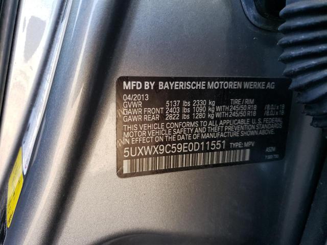 5UXWX9C59E0D11551 - 2014 BMW X3 XDRIVE28I GRAY photo 13