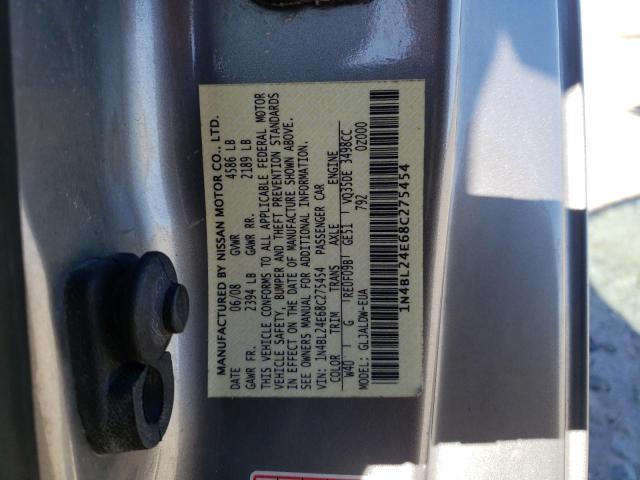 1N4BL24E68C275454 - 2008 NISSAN ALTIMA 3.5SE SILVER photo 12