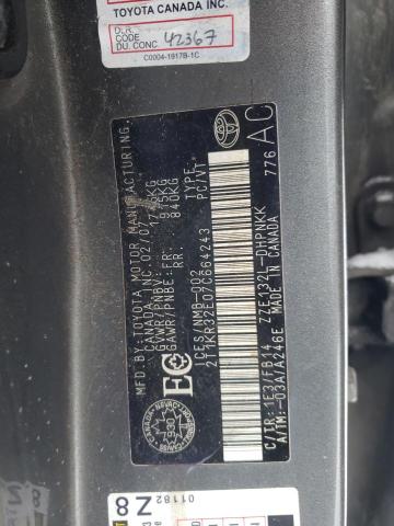 2T1KR32E07C664243 - 2007 TOYOTA COROLLA MA XR GRAY photo 14