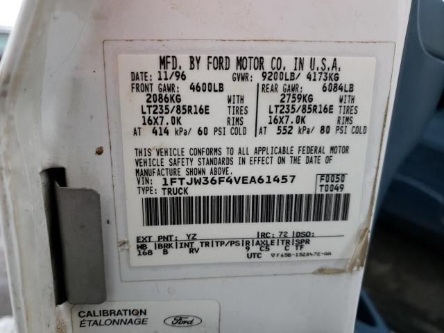 1FTJW36F4VEA61457 - 1997 FORD F350 WHITE photo 12