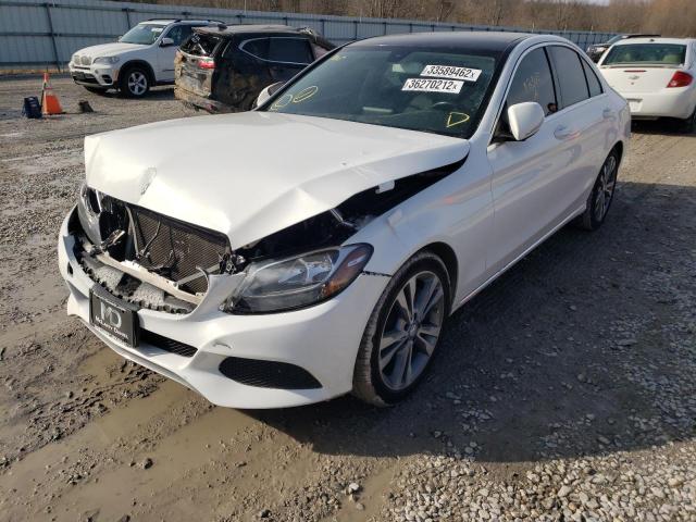 55SWF4JB8FU096016 - 2015 MERCEDES-BENZ C 300 WHITE photo 2