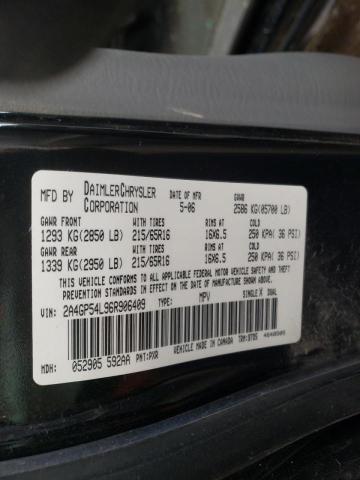 2A4GP54L96R906409 - 2006 CHRYSLER TOWN & COU TOURING შავი ფოტო 13