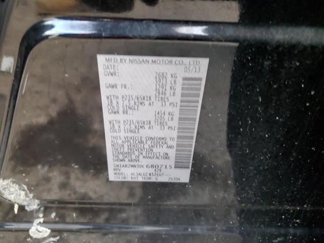 5N1AR2MN3DC680715 - 2013 NISSAN PATHFINDER S BLACK photo 13