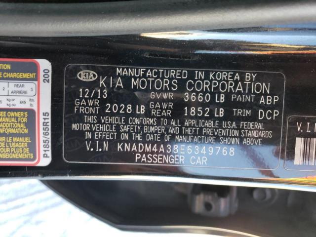 KNADM4A38E6349768 - 2014 KIA RIO LX BLACK photo 12