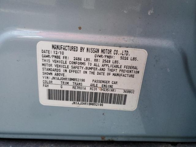 JN1AJ0HR1BM852196 - 2011 INFINITI EX35 BASE Կապույտ լուսանկար 13