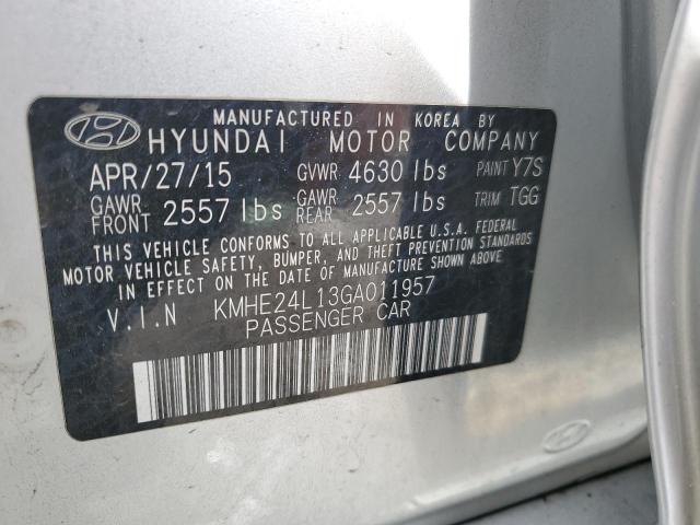 KMHE24L13GA011957 - 2016 HYUNDAI SONATA HYBRID WHITE photo 12