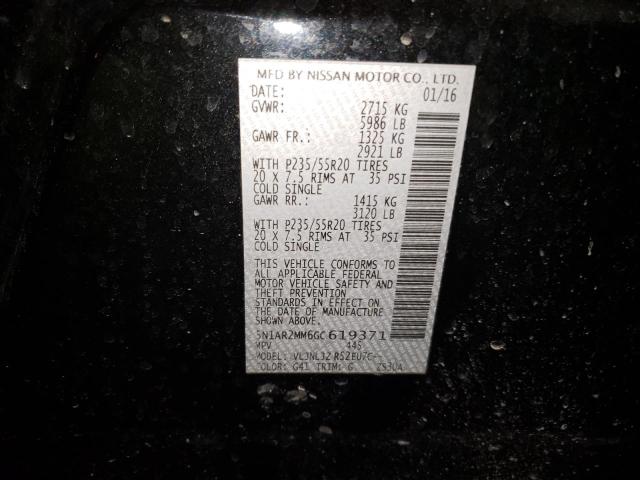 5N1AR2MM6GC619371 - 2016 NISSAN PATHFINDER S BLACK photo 13