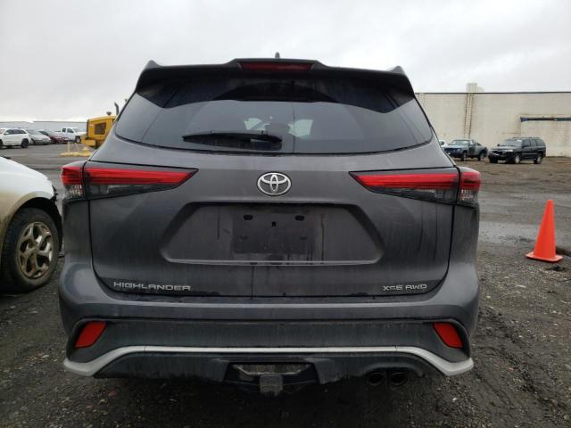 5TDJZRBH9MS124496 - 2021 TOYOTA HIGHLANDER XSE GRAY photo 6