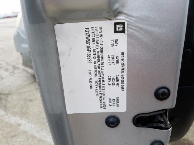 1G1ZW53106F166220 - 2006 CHEVROLET MALIBU SS  ფოტო 10