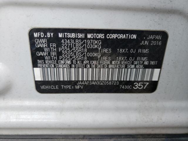 JA4AP3AW3GZ058723 - 2016 MITSUBISHI OUTLANDER ES 白色 照片 13
