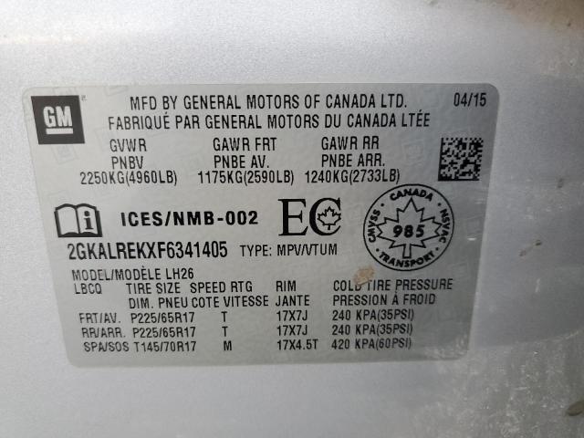 2GKALREKXF6341405 - 2015 GMC TERRAIN SLE SILVER photo 13