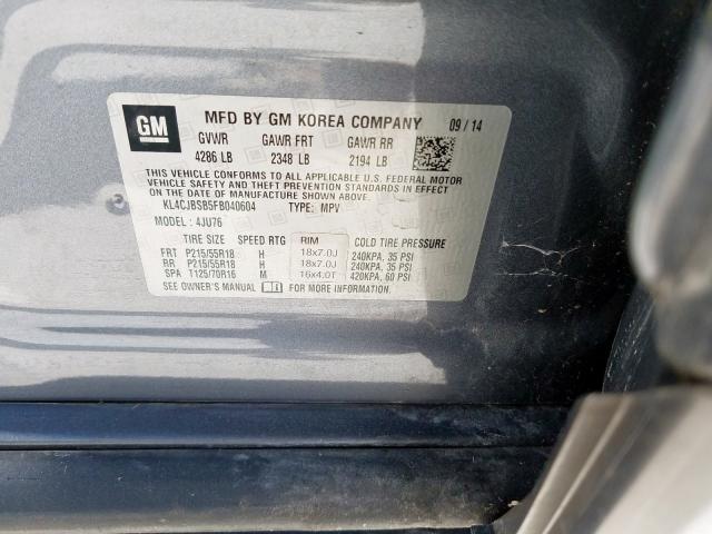 KL4CJBSB5FB040604 - 2015 BUICK ENCORE CONVENIENCE  照片 10