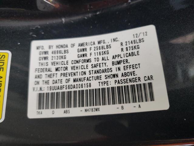 19UUA8F56DA006158 - 2013 ACURA TL TECH CHARCOAL photo 12