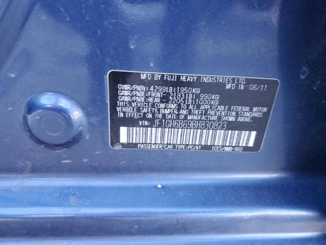 JF1GH6B69BH830823 - 2011 SUBARU IMPREZA 2.5I PREMIUM BLUE photo 12