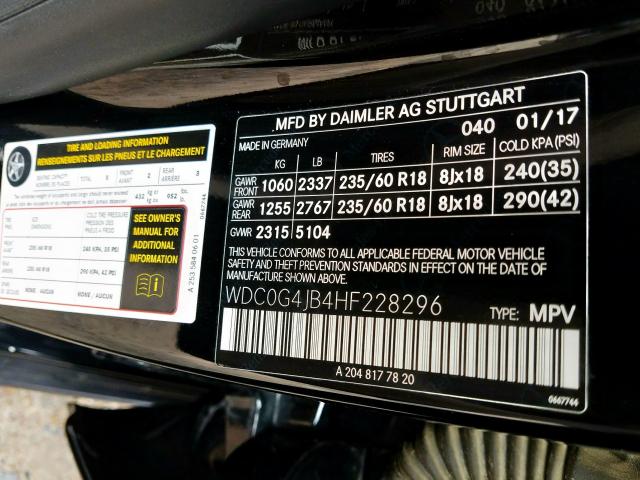 WDC0G4JB4HF228296 - 2017 MERCEDES-BENZ GLC 300  photo 10