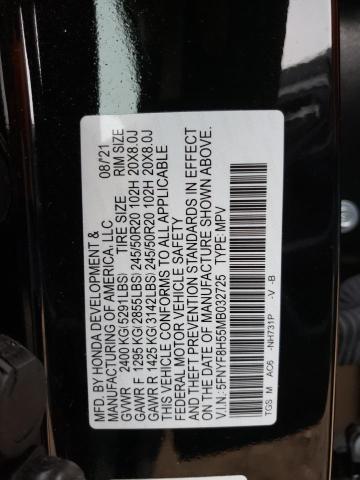 5FNYF8H55MB032725 - 2021 HONDA PASSPORT EXL შავი ფოტო 14