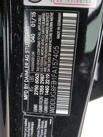 WDDUG8FB1FA157405 - 2015 MERCEDES-BENZ S 550 4MATIC BLACK photo 12