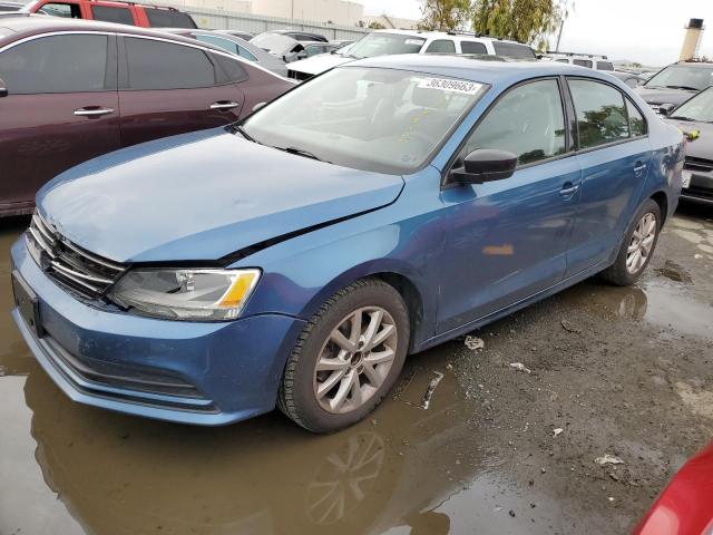 3VWD17AJ9FM214356 - 2015 VOLKSWAGEN JETTA SE BLUE photo 1