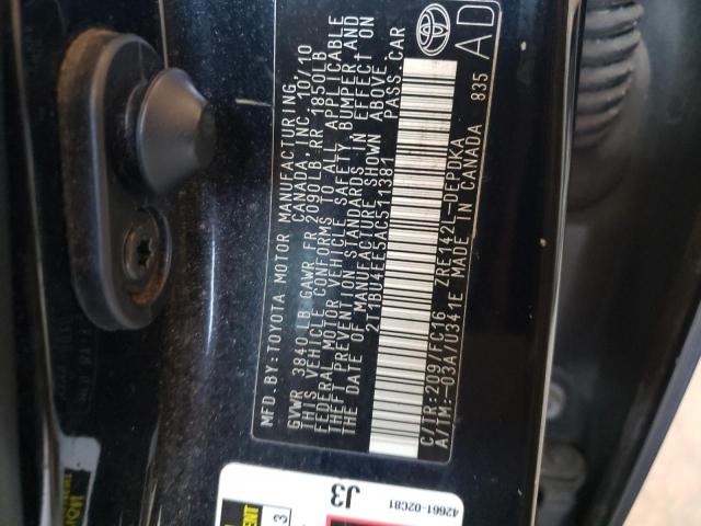 2T1BU4EE5AC511381 - 2010 TOYOTA COROLLA BASE 黑色 照片 13