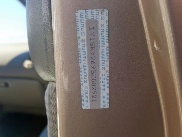 1Y1SK5269SZ002521 - 1995 GEO PRIZM BASE  photo 10