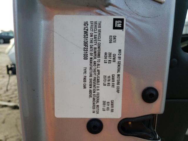 1G1ZW53136F231030 - 2006 CHEVROLET MALIBU SS 灰色 照片 12