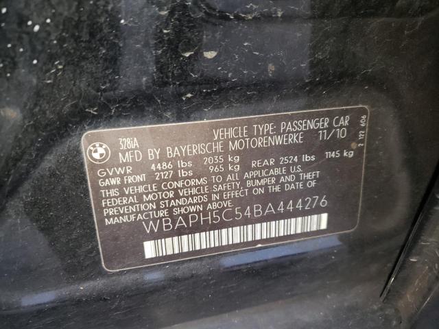 WBAPH5C54BA444276 - 2011 BMW 328 I SULEV BLACK photo 13