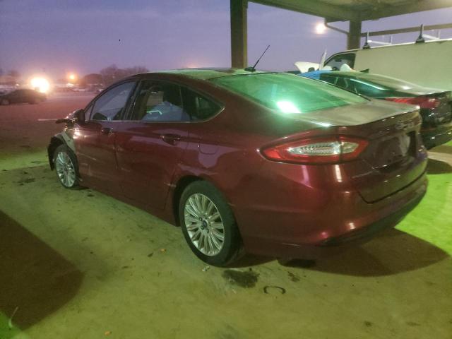 3FA6P0LUXER127582 - 2014 FORD FUSION SE HYBRID BURGUNDY photo 2