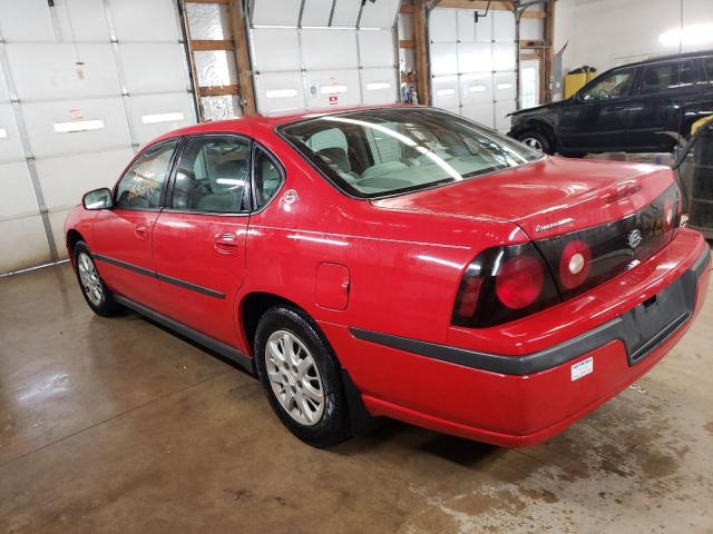 2G1WF52E749321116 - 2004 CHEVROLET IMPALA RED photo 2