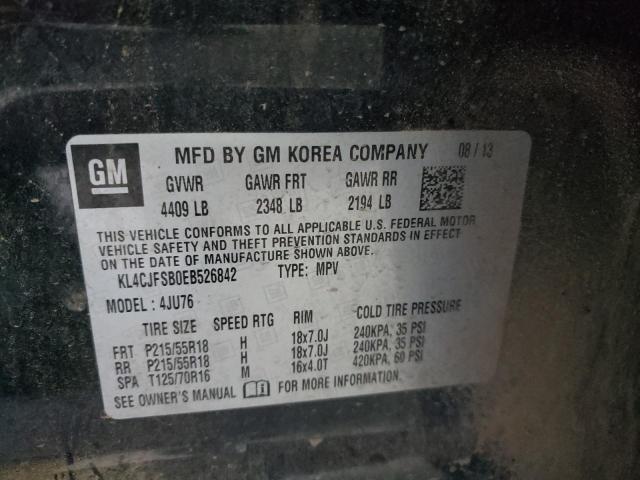 KL4CJFSB0EB526842 - 2014 BUICK ENCORE CONVENIENCE 黑色 照片 14