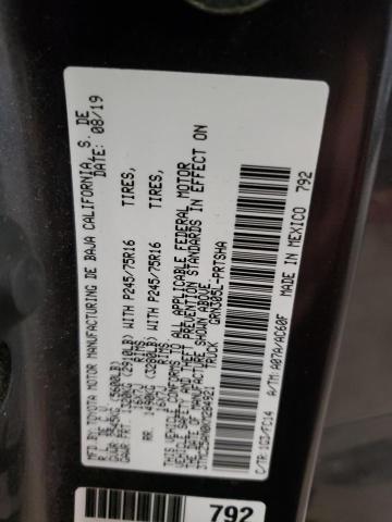 3TMCZ5AN0KM284921 - 2019 TOYOTA TACOMA DOUBLE CAB 灰色 照片 12