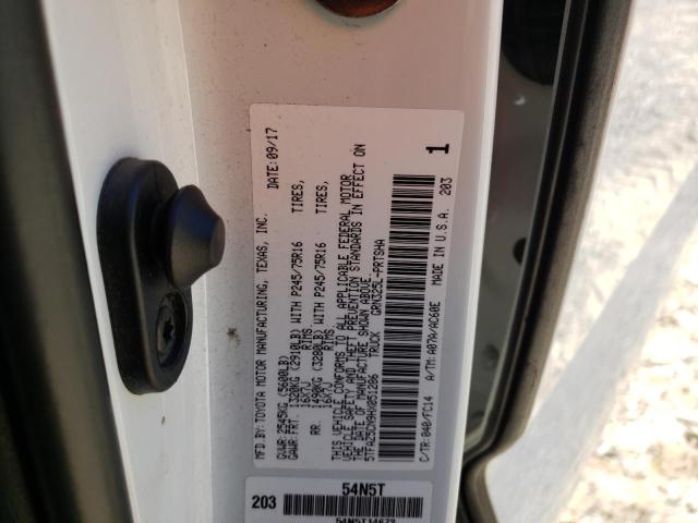 5TFAZ5CN9HX051286 - 2017 TOYOTA TACOMA DOUBLE CAB 白色 照片 12