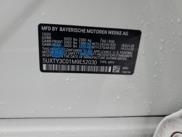 5UXTY3C01M9E52030 - 2021 BMW X3 SDRIVE30I WHITE photo 14