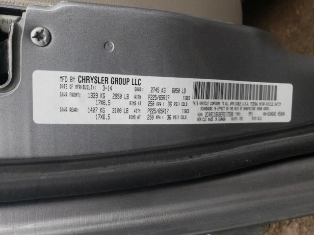 2C4RC1BG8ER317598 - 2014 CHRYSLER TOWN & COU TOURING ვერცხლისფერი ფოტო 10