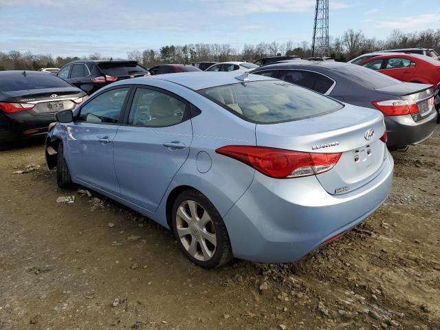 KMHDH4AE7CU448708 - 2012 HYUNDAI ELANTRA GLS BLUE photo 2