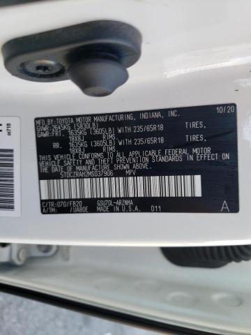 5TDCZRAH2MS037906 - 2021 TOYOTA HIGHLANDER L WHITE photo 13