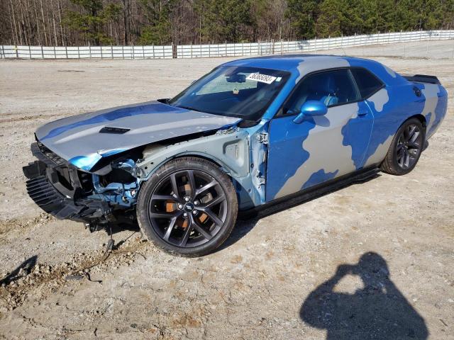 2C3CDZAG1KH735526 - 2019 DODGE CHALLENGER SXT BLUE photo 1