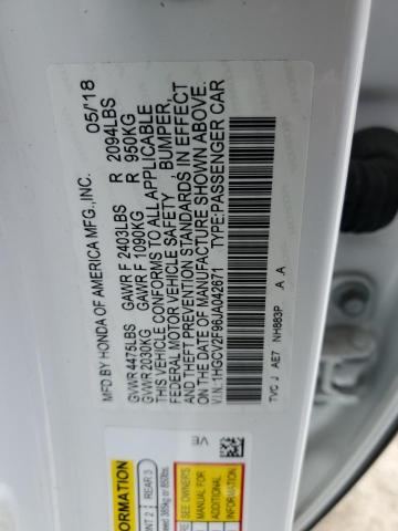 1HGCV2F96JA042671 - 2018 HONDA ACCORD TOURING WHITE photo 13