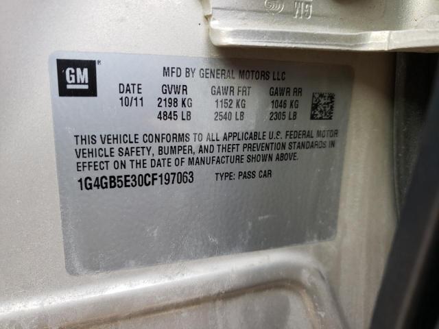 1G4GB5E30CF197063 - 2012 BUICK LACROSSE CONVENIENCE 棕色 照片 13