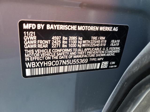 WBXYH9C07N5U55369 - 2022 BMW X2 SDRIVE28I GRAY photo 13