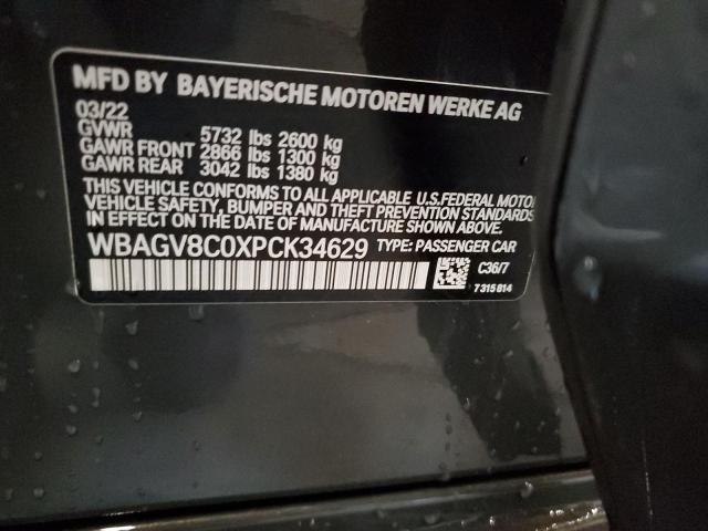 WBAGV8C0XPCK34629 - 2023 BMW M850XI BLACK photo 12