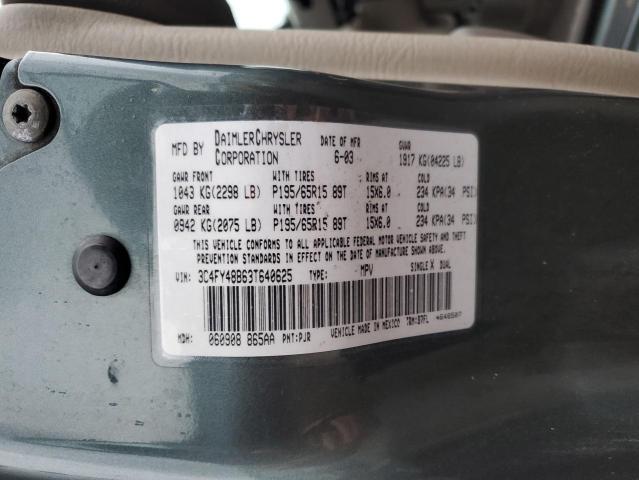 3C4FY48B63T640625 - 2003 CHRYSLER PT CRUISER CLASSIC 灰色 照片 12