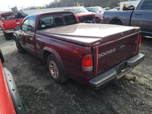 1B7GL12X12S531415 - 2002 DODGE DAKOTA BASE MAROON photo 2