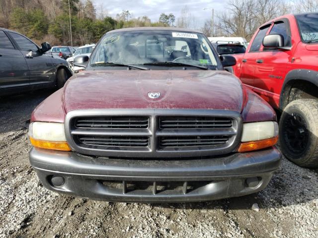 1B7GL12X12S531415 - 2002 DODGE DAKOTA BASE MAROON photo 5