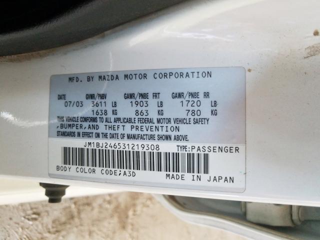 JM1BJ246531219308 - 2003 MAZDA PROTEGE PR5  照片 10