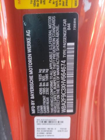 WBA2F9C3XHV664674 - 2017 BMW 230I ORANGE photo 12