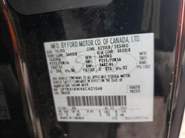 2FTRX18WX4CA21048 - 2004 FORD F-150 HERI BLACK photo 12