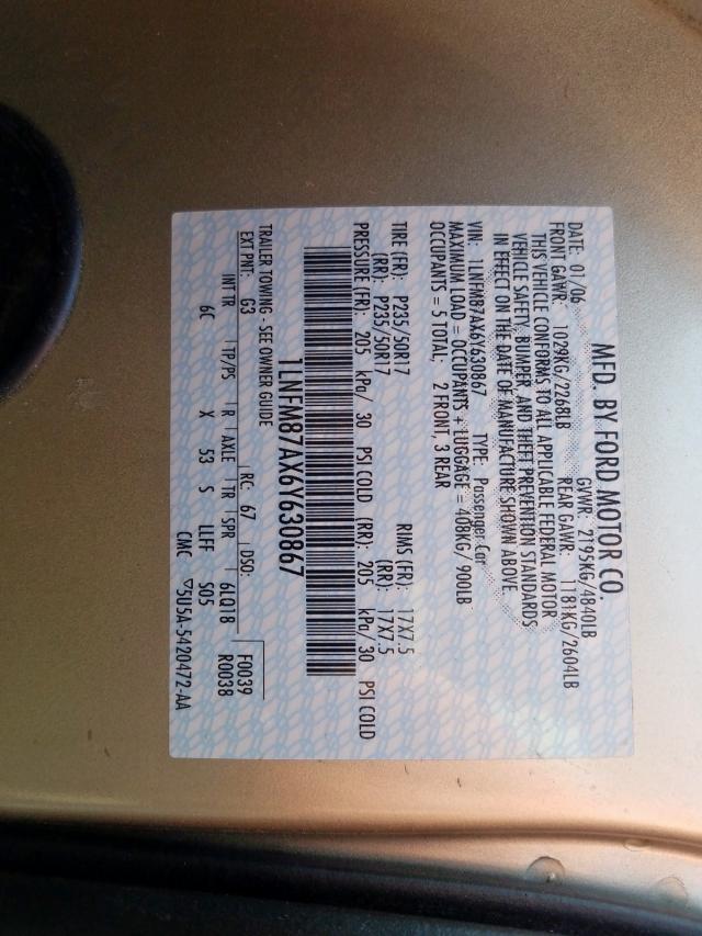 1LNFM87AX6Y630867 - 2006 LINCOLN LS  照片 10